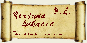 Mirjana Lukačić vizit kartica
